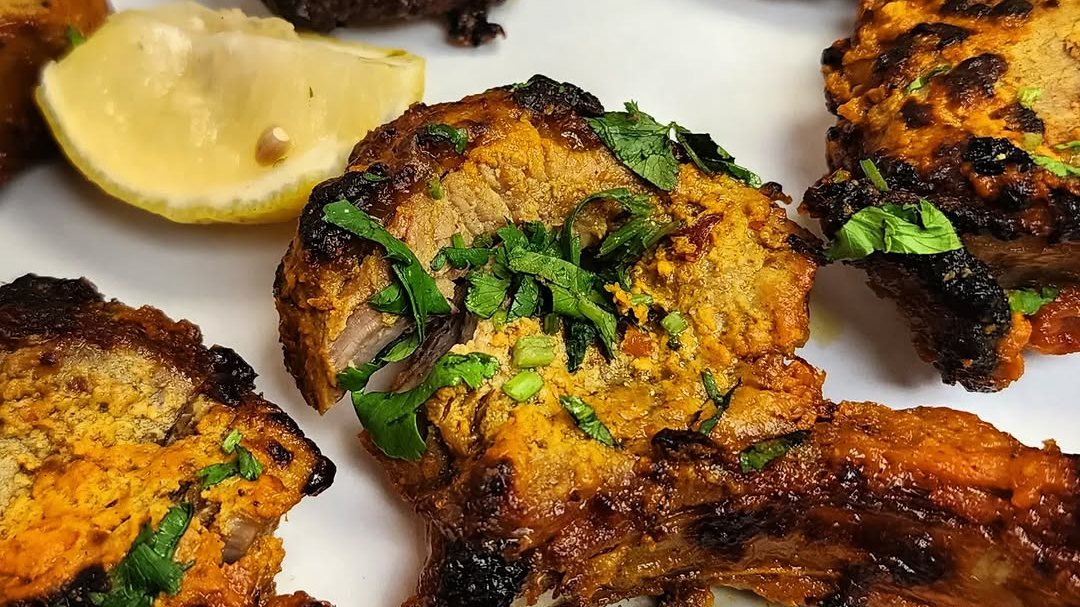 Tandoori lamb chops fresh from the clay oven